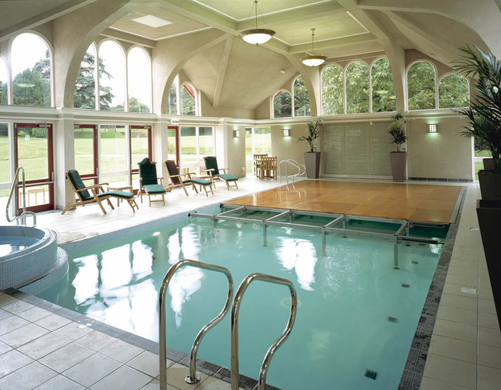 Partially built pool covering